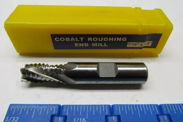 Addison 716" 4-Flute Center Cutting Single End M42 Cobalt Roughing End Mills (2)