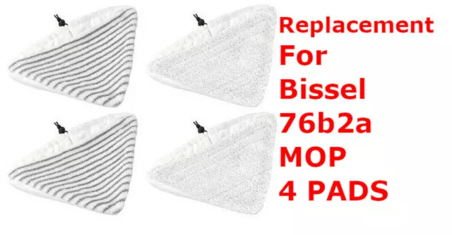 BISSELL Steam Mop Select Replacement Pads, 4 pk, 76B2A Fit 94E9 compatible