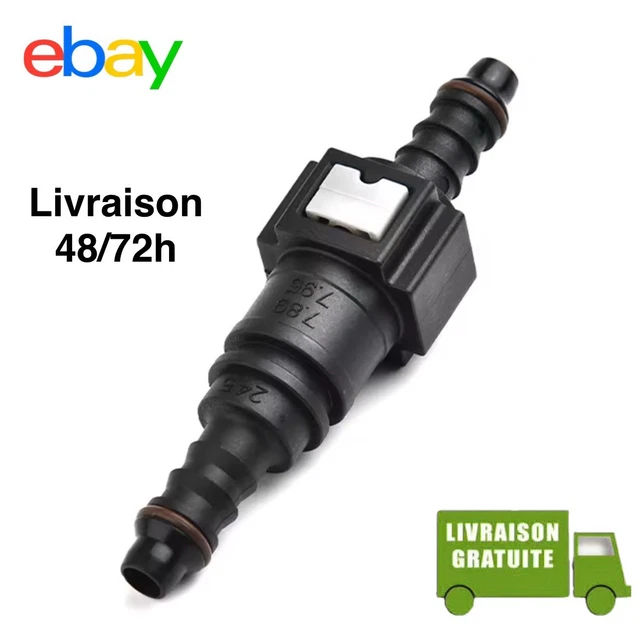 Raccord Courbé à 90° Pour Tuyau Carburant – Noir – ID8 – Compatible Essence, Diesel, éthanol