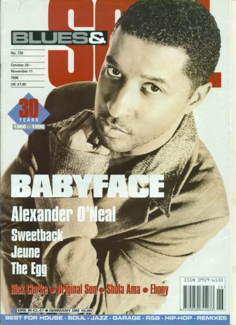 Blues & Soul No 726 Oct 29- Nov 11 1996,Babyface,Alexander O'Neal,Shola Ama
