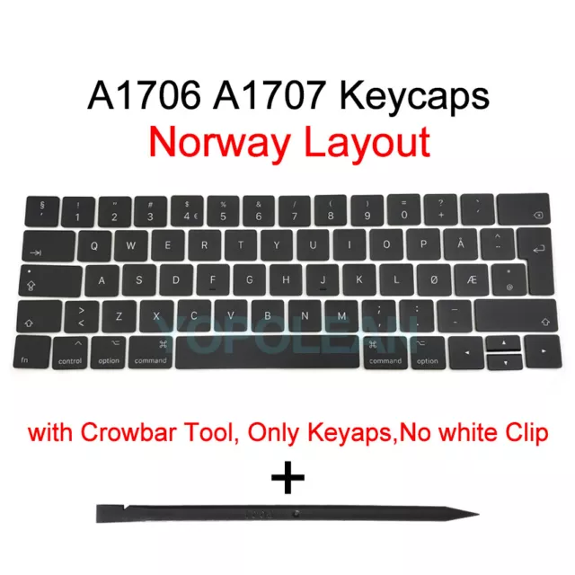For Macbook Pro Retina 13" 15" A1706 A1707 Norway Keyboard Keys Key Cap Keycaps