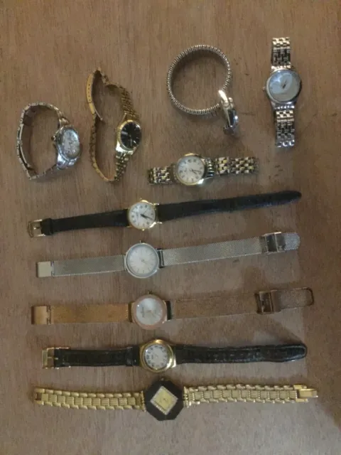 Joblot of 10 x Ladies Quartz Watches Seiko-Skagen-Swatch etc Spares or Repairs