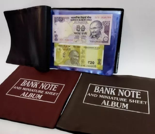 Lot 2 Pcs Premier Banknote Album for 50+ Currency notes / Miniature Sheets / FDC