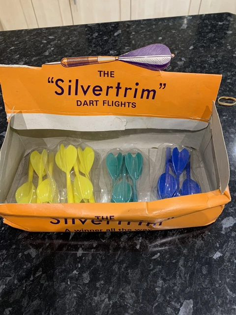 Vintage Silvertrim Dart Flights 70/80s