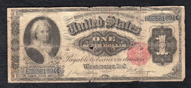 Fr. 223 1891 $1 One Dollar “Martha” Silver Certificate Currency Note (E)