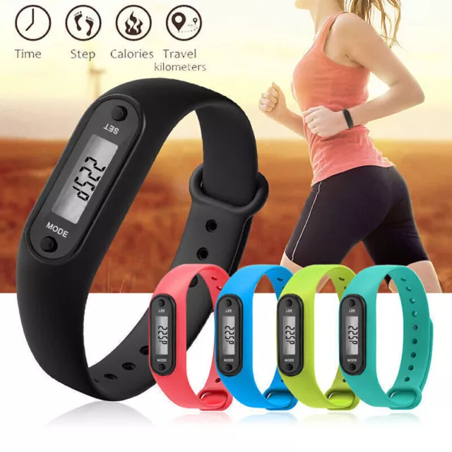 LCD Wrist Watch Pedometer Digital Sports Step Distance Calorie Counter Bracelet~