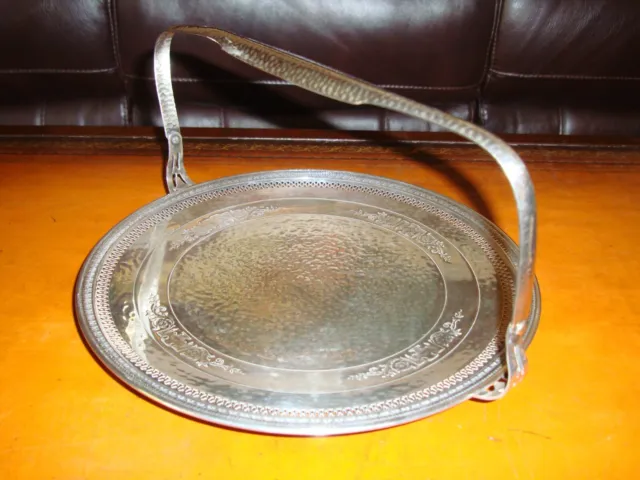 Antique Silver Plate Meriden Footed Basket, Tray, Plate, 10"