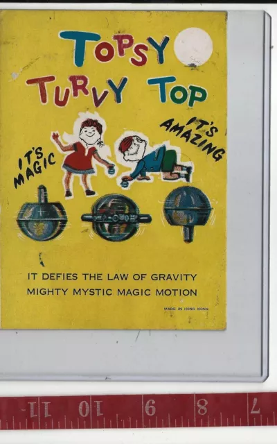 Vintage display card Topsy Turvy Top it's Magic it's amazing