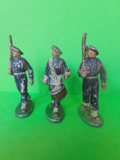 3 Spahis Au Défilé Quiralu – Armée Française – Figurines Alu 1:32 (60mm) Très Bon état