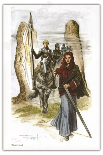 Ex-libris ERSEL Wonderland Claymore Jeanne d'Arc 50ex signé 16,5x24,5