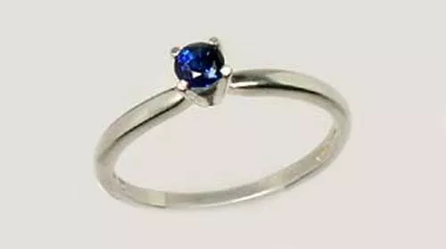 Ancien Gemme 19th Siècle ¼ CT Sapphire Gemme En Argent Argenté Bague