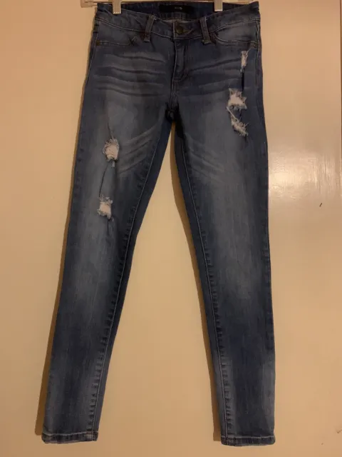 joes jeans Junior Teen Girls Size 14 Blue Distressed Stretch Straight Leg EUC
