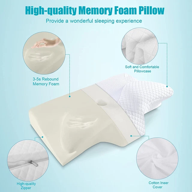 HOMCA Cervical Pillow Memory Foam Pillows - Contour Memory Foam Pillow for Neck 2