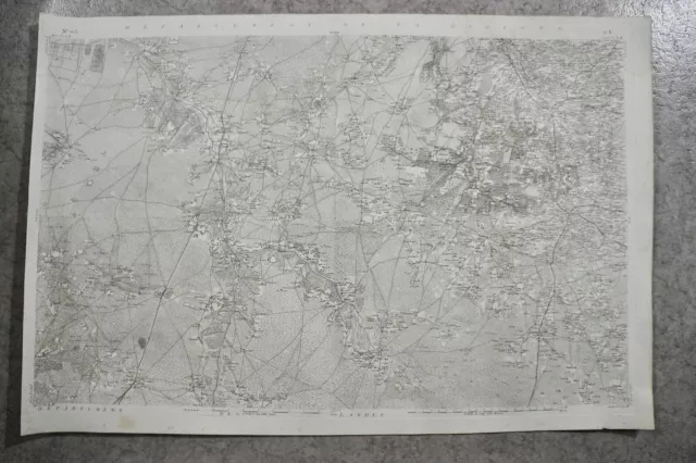 CASSINI CARTE IN PLANO 630mm X 950 mm, 1808, BAZAS , n°105, 17E,