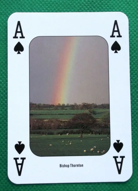 1 x playing card Yorkshire Bishop Thornton Rainbow Ace of Spades Y2
