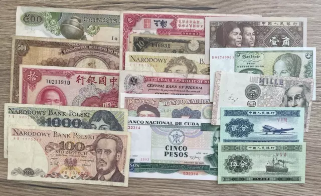 IBERMONEDA| 15 billetes diferentes del mundo, Alemania, China, Perú... MBC, EBC