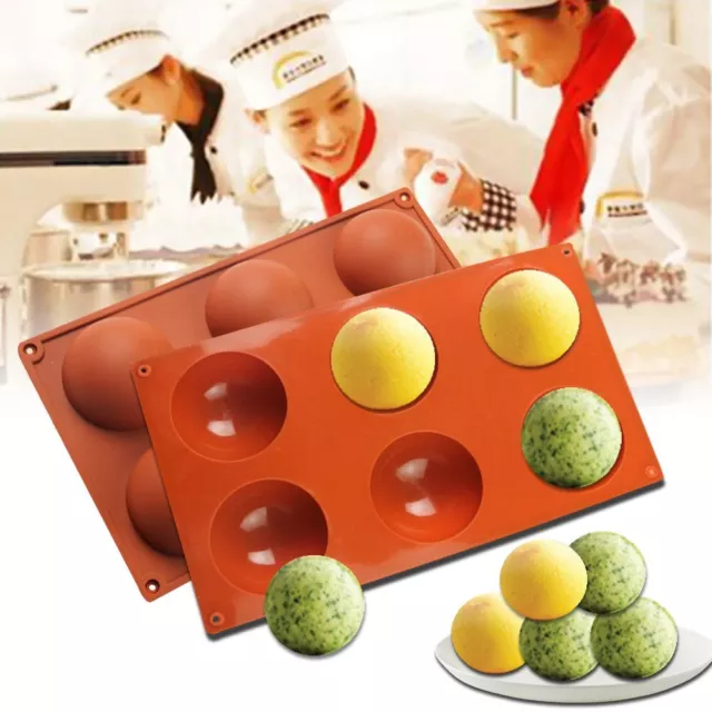 6 Cavities Large Hemisphere Chocolate Silicone Mold Cake Dome Baking Mould LM
