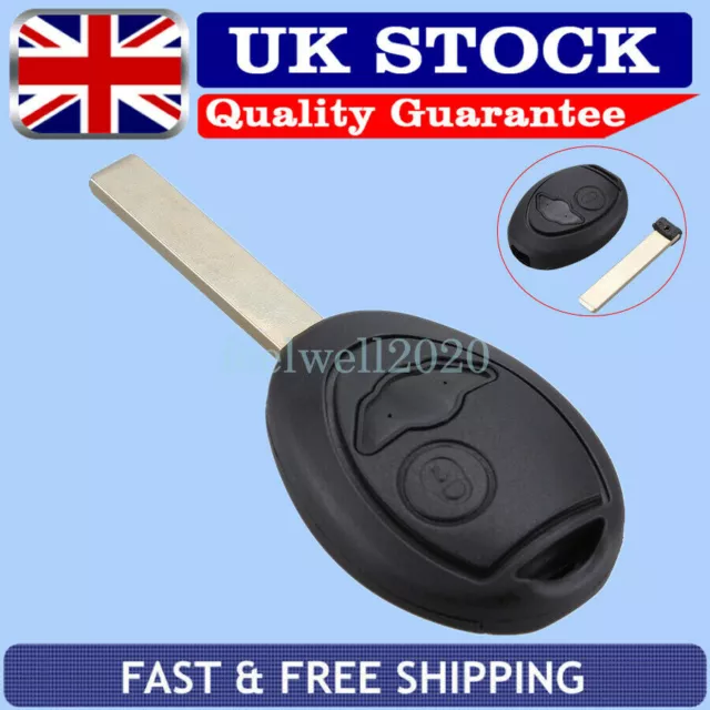 2 Button Key Fob Case Replacement For BMW Mini One Cooper S R53 R50 2000 - 2003