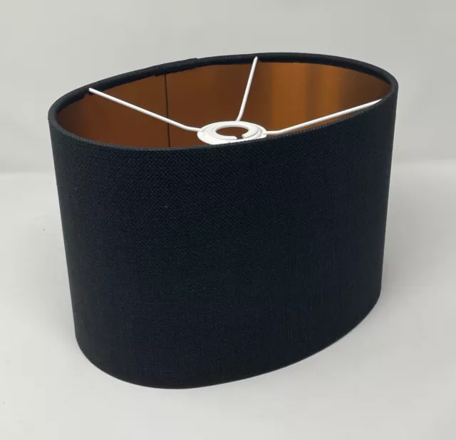 Lampshade Black Texture Woven Brushed Copper Oval Light Shade