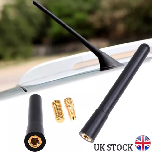 10cm 4inch Black Car Bee Sting Stubby Short Aerial Ariel Mast Antenna Universal