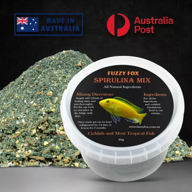 Spirulina Gel Mix Fish Food for Cichlids and Most Tropical Fresh Water Fish