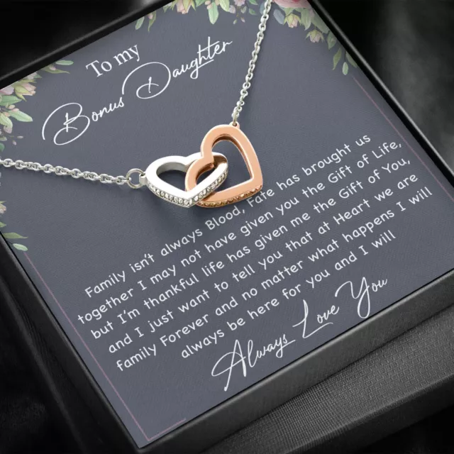 To My Bonus Daughter Necklace, Gift For Daughter, Birthday Graduation Christmas