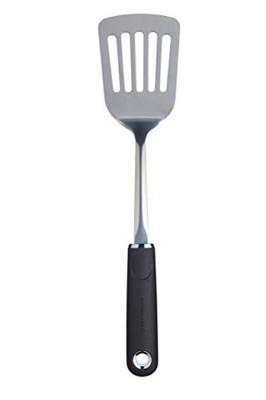Masterclass Mcsgnwssst Fish slice/paletta forata con manico nero nero acciaio INOX 