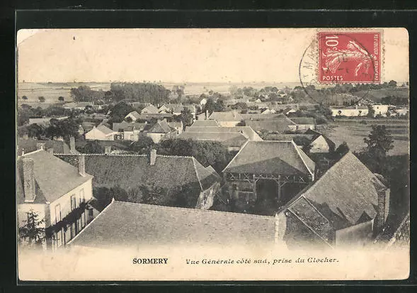 CPA Sormery, Vue Generale cote sud, prise du Clocher 1908