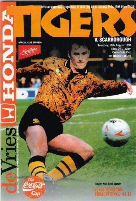 Hull City v Scarborough 1994/5 (16 Aug) League Cup