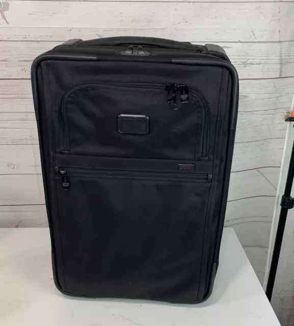 TUMI Alpha II 2 Wheeled Rolling 22” Expandable Carry-On Black Garment Luggage