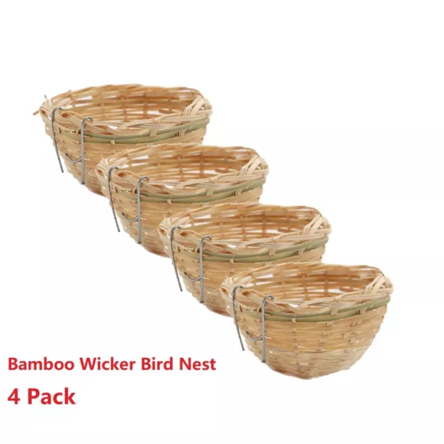 4 pièces fait à la main en bambou nid d'élevage d'oiseaux suspendu Cage pour
