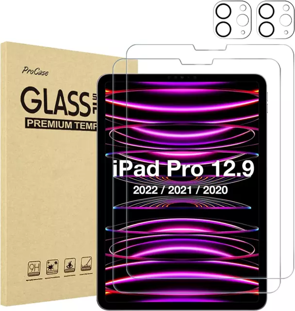 Procase 2+2 Pack Screen Protector for Ipad Pro 12.9 Inch 6Th 5Th 4Th Generati...