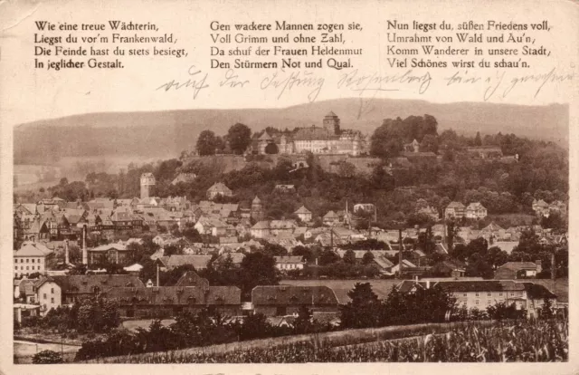 AK Kronach im Frankenwald, Panorama, Spruch treue Wächterin gel. 1932 (Nr. 1854)