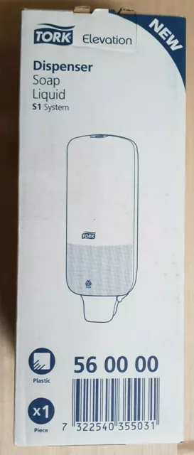 Tork S1 Liquid Soap Dispenser - White - Brand New In Box **FREE POSTAGE** 3