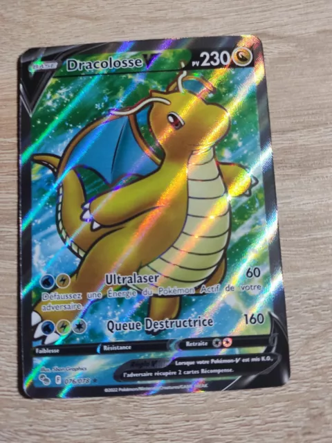 Carte Pokemon DRACOLOSSE 076/078 V Full Art FA Pokemon GO EB10.5 FR ⭐️