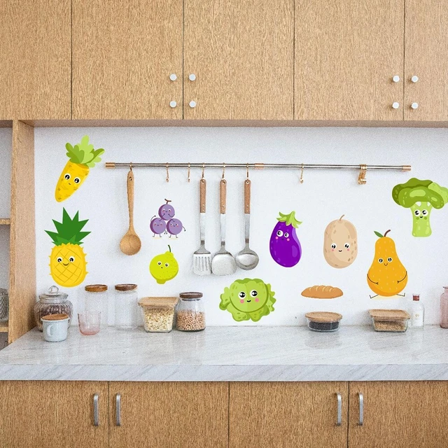 Pegatina de pared de fiesta de alta calidad pegatina desmontable anti-aceite pasta de frutas