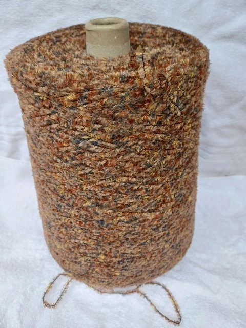 Fil à Tricoter Fantaisie Poilu Marron - 1Kg645 - Cône Italien - Neuf Pour Laine