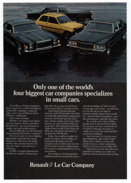 1978 RENAULT LeCar (R5) Vintage Original Print AD | Yellow car world's biggest