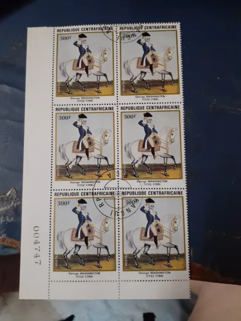 central africa part sheet stamps 198? george washington