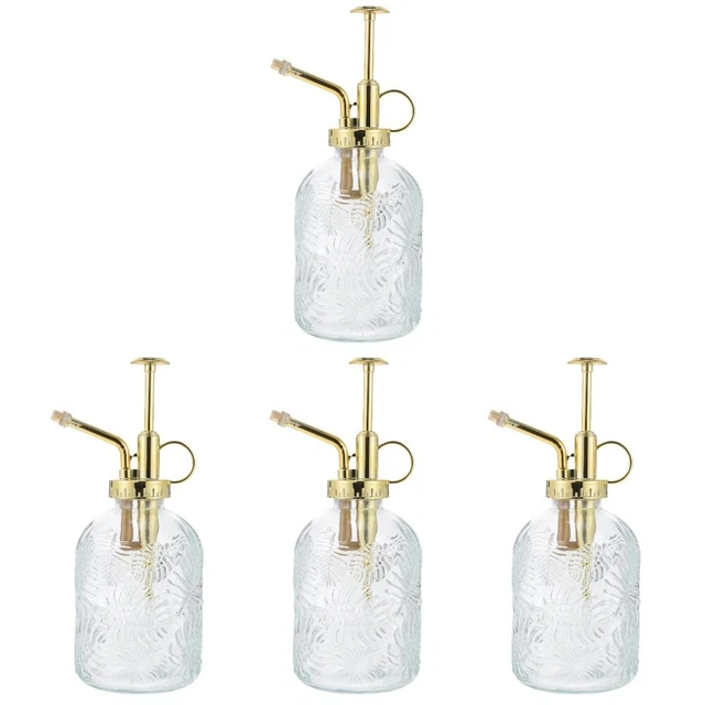 4 PCS Glass Watering Pot Watering Can Spray Bottles Plants High Capacity