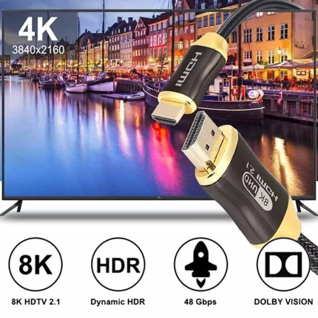 Câble HDMI RE-KONECT 2.1  Ultra Speed 8K 60HZ 4k 120Hz HQ GOLD