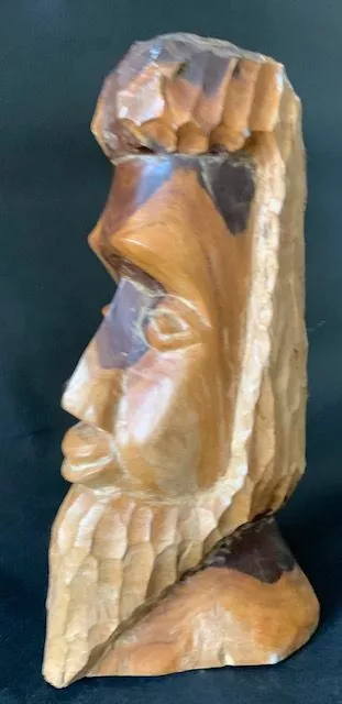 Hand Carved Art Wood Carving Head Jamaica Rasta Man Rastafarian Figurine Reggae