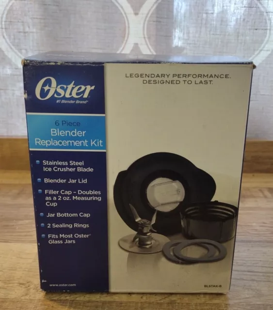 Oster 5 Pc Glass Blender Replacement Kit Blade, Jar Lid & Bottom, Seal, Cap