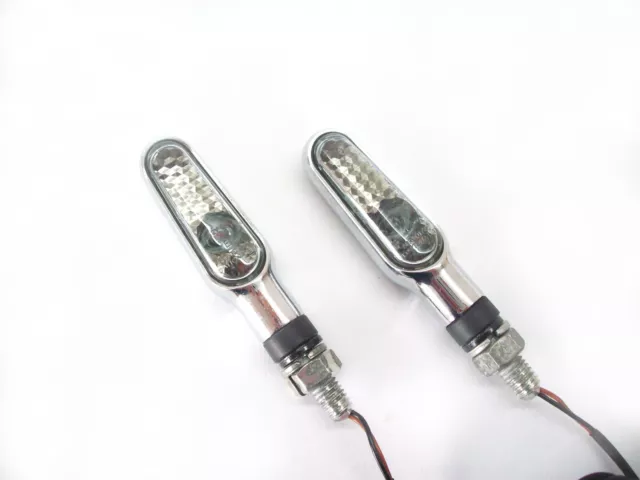 2x Daytona Aluminium LED Blinker chrom Turn Flasher Indicator 12 Volt M8 NEU