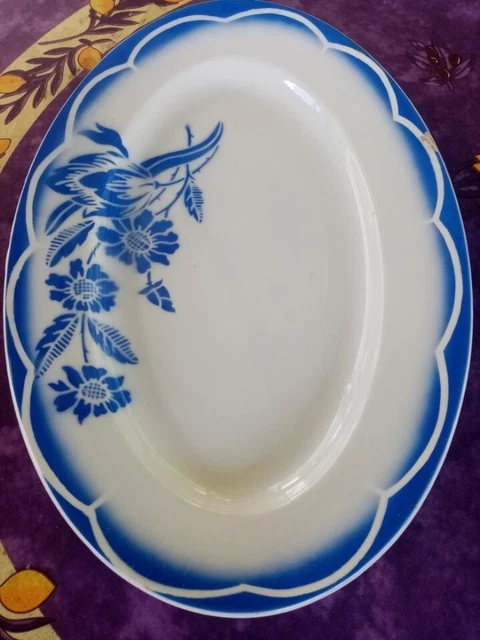Plat de Service Ovale plat ancien Sarreguemines et Digoin France Modèle André