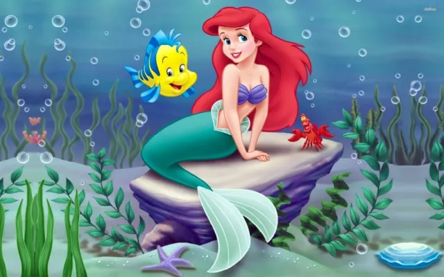 Disney Princess Little Mermaid 3D Effect Window Wall Sticker Vinyl Poster 80a