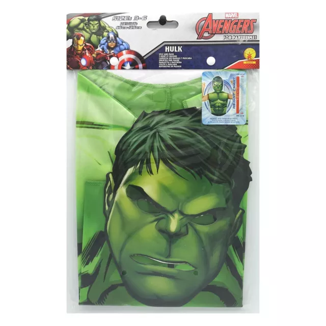 Kinder Hulk Kostüm mit Maske / Avengers Marvel T-Shirt Karneval Fasching 3-6 J.