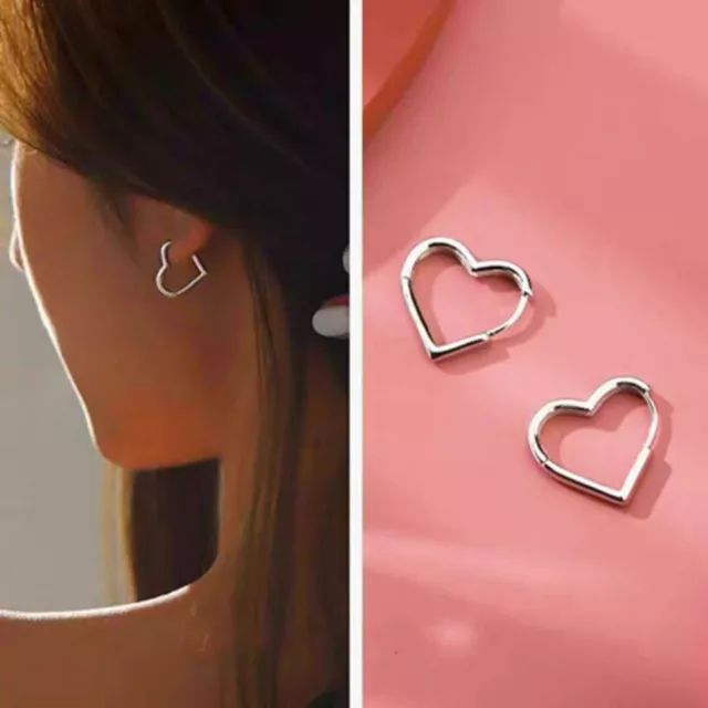 Jewellery Fashion Style Ear Buckle Heart Shape Heart Hoop Earrings Retro