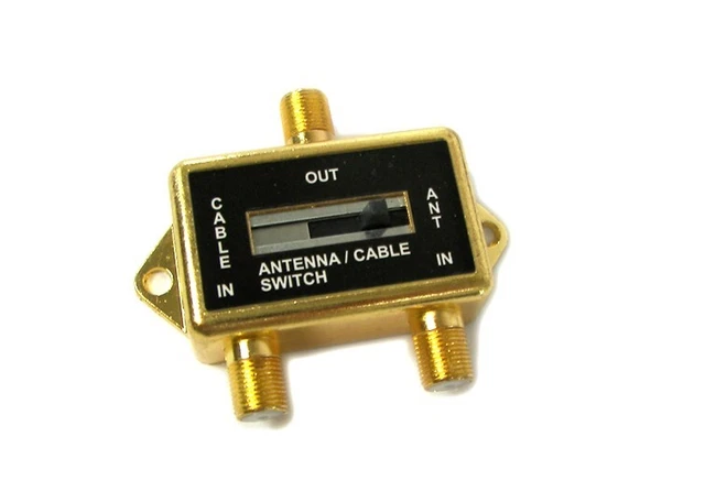 2 Way Coaxial A/B  Gold plated Game Antenna Cable TV CATV Slide Switch