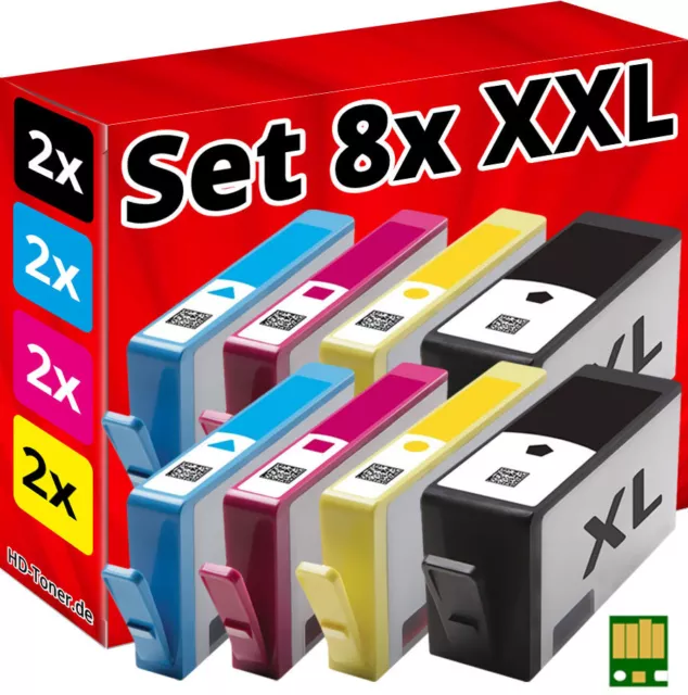 8x Chip Cartucce per HP-364-XL 5510 5514 5515 5520 5522 5524 6510 6520 7510 7520